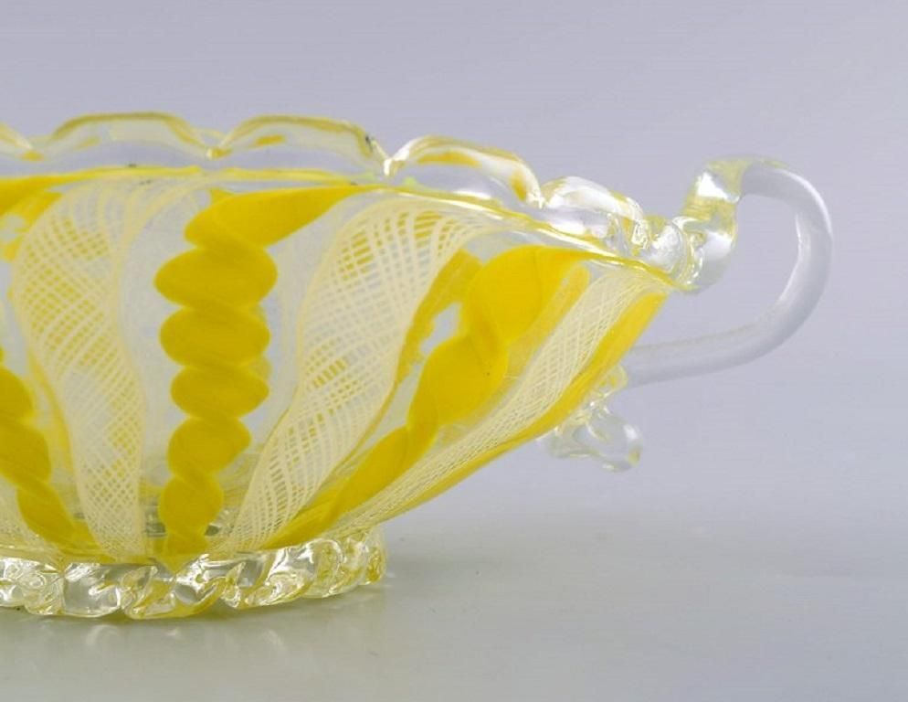 Murano Bowl With Handles In Mouth Blown Art Glass, 1960s photo 384.0