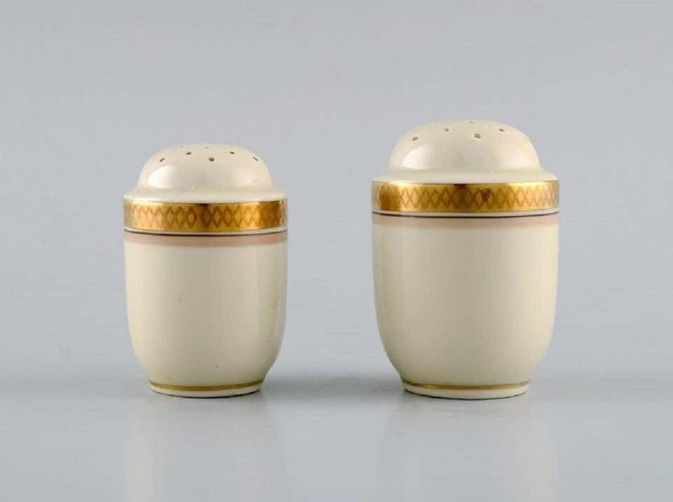 Royal Copenhagen Golden Horns, Mustard Jar, Salt And Pepper Shaker, 1960s photo furniture