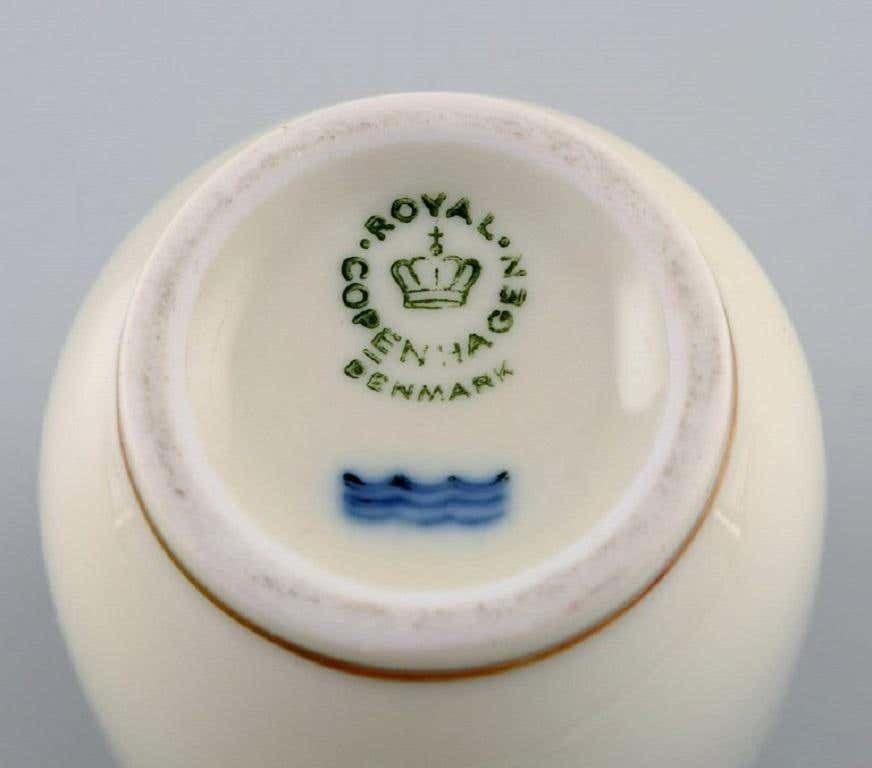 Royal Copenhagen Golden Horns, Mustard Jar, Salt And Pepper Shaker, 1960s photo 219.0