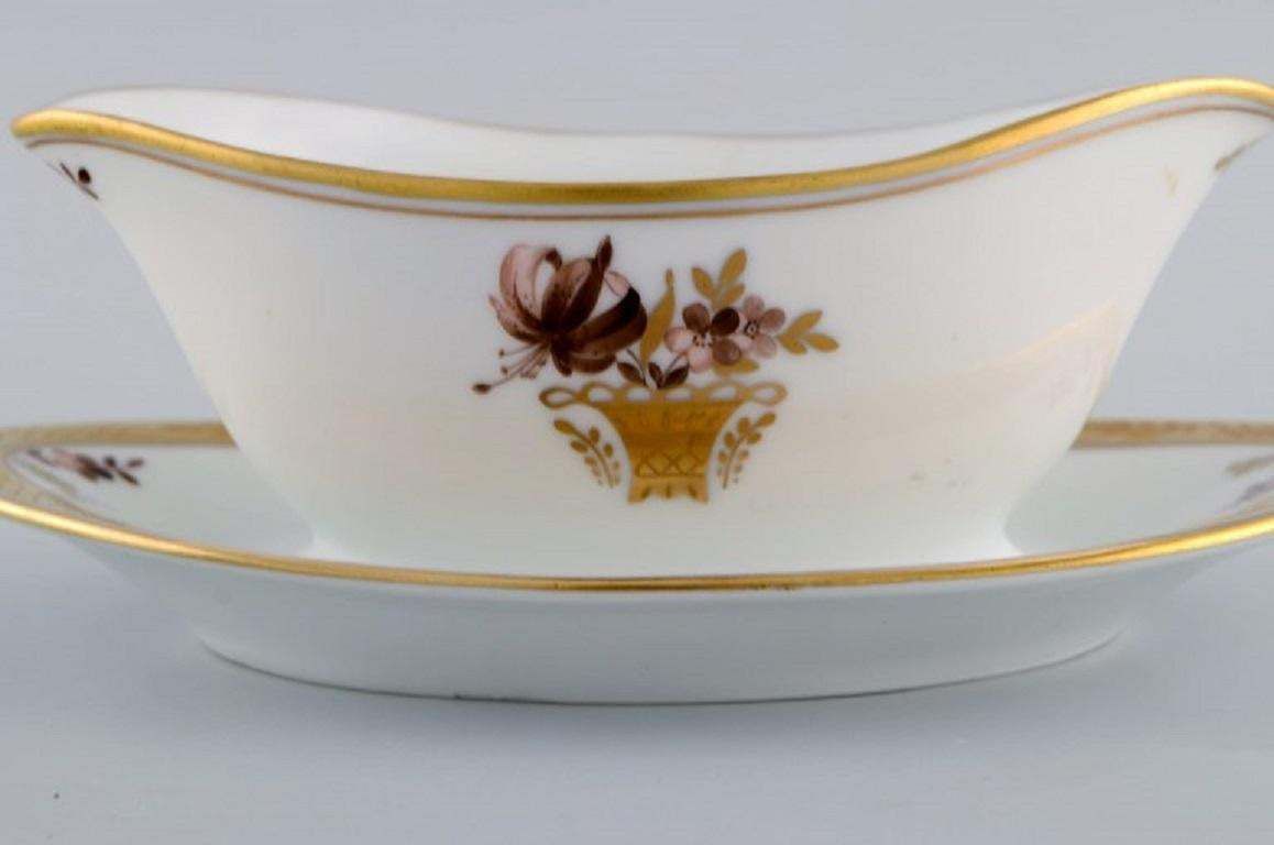 Two Royal Copenhagen Golden Basket Sauce Bowls In Porcelain With Flowers photo 282.0