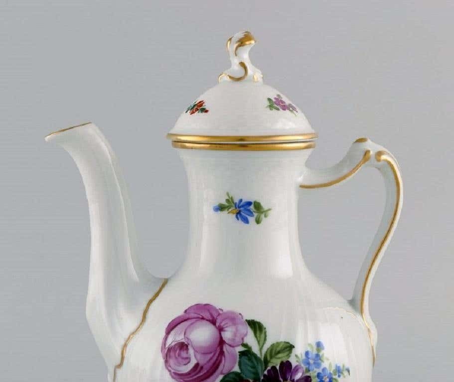 Royal Copenhagen Saxon Flower Coffee Pot In Hand Painted Porcelain photo furniture