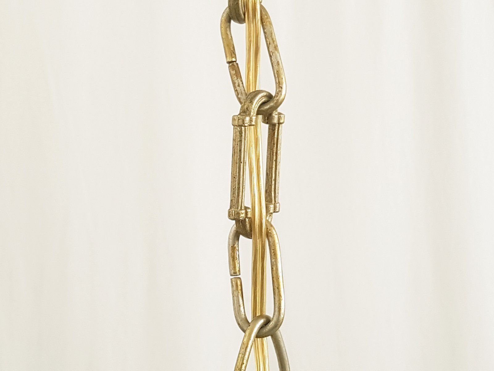 Italian Opaline Glass & Nickel Plated Metal Pendant Lamp By Reggiani, 1960s photo vintage