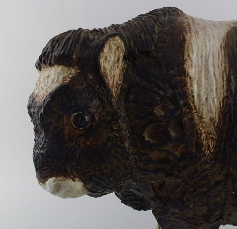 Jeanne Grut For Aluminia Colossal Sculpture In Glazed Ceramics Musk Ox Calf photo 1153.0