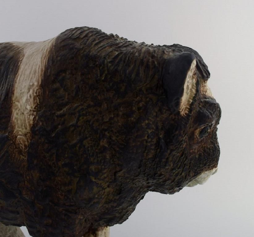 Jeanne Grut For Aluminia Colossal Sculpture In Glazed Ceramics Musk Ox Calf photo buy