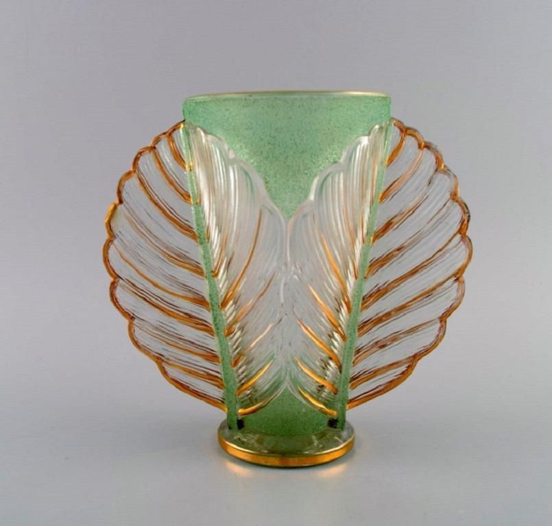Pierre Gire, Aka Pierre D'avesn, Rare Art Deco Vase In Art Glass photo 1306.0