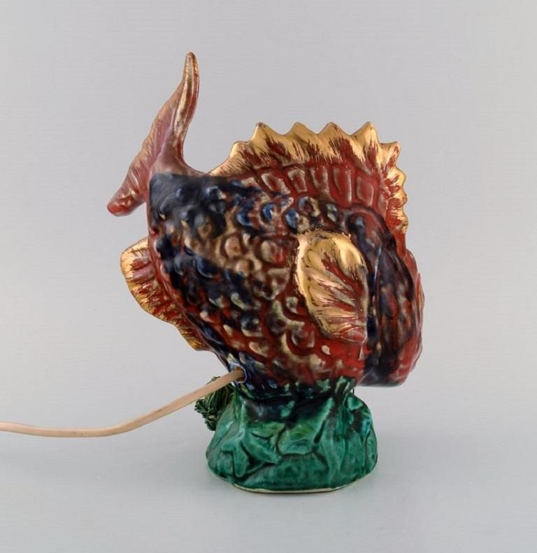 Vallauris & Monaco, France Table Lamp In Glazed Ceramics Shaped Like A Fish photo 492.0