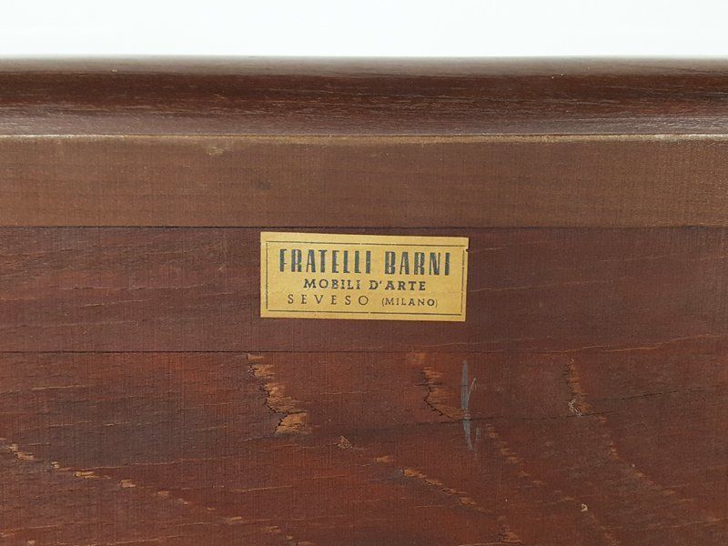 1396.0 Italian Wood And Golden Aluminum Wall Coat Rack From Fratelli Barni Mobili Darte 1950s photo