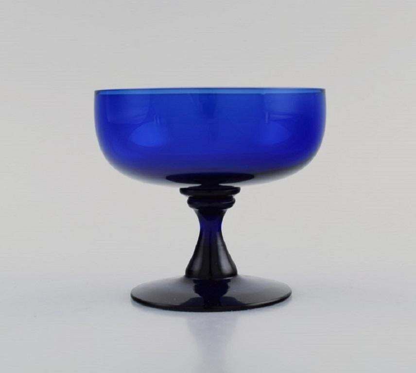 Monica Bratt For Reijmyre 9 Glasses In Blue Mouth Blown Art Glass photo Home Decor