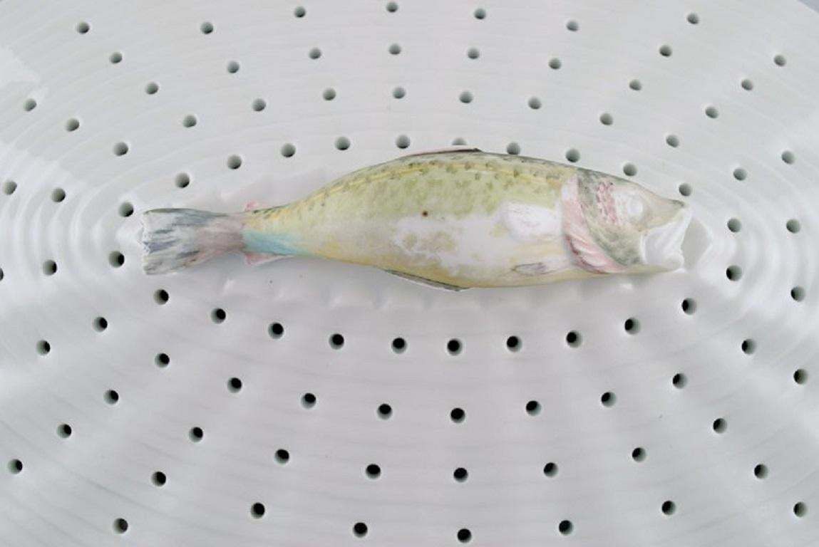 Large Royal Copenhagen Fauna Danica  Flora Danica Porcelain Fish Strainer photo for sale