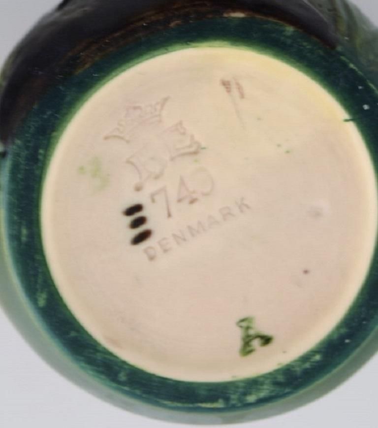 Ipsen's, Denmark  Vase In Hand Painted Glazed Ceramics Decorated With Bird photo 251.0