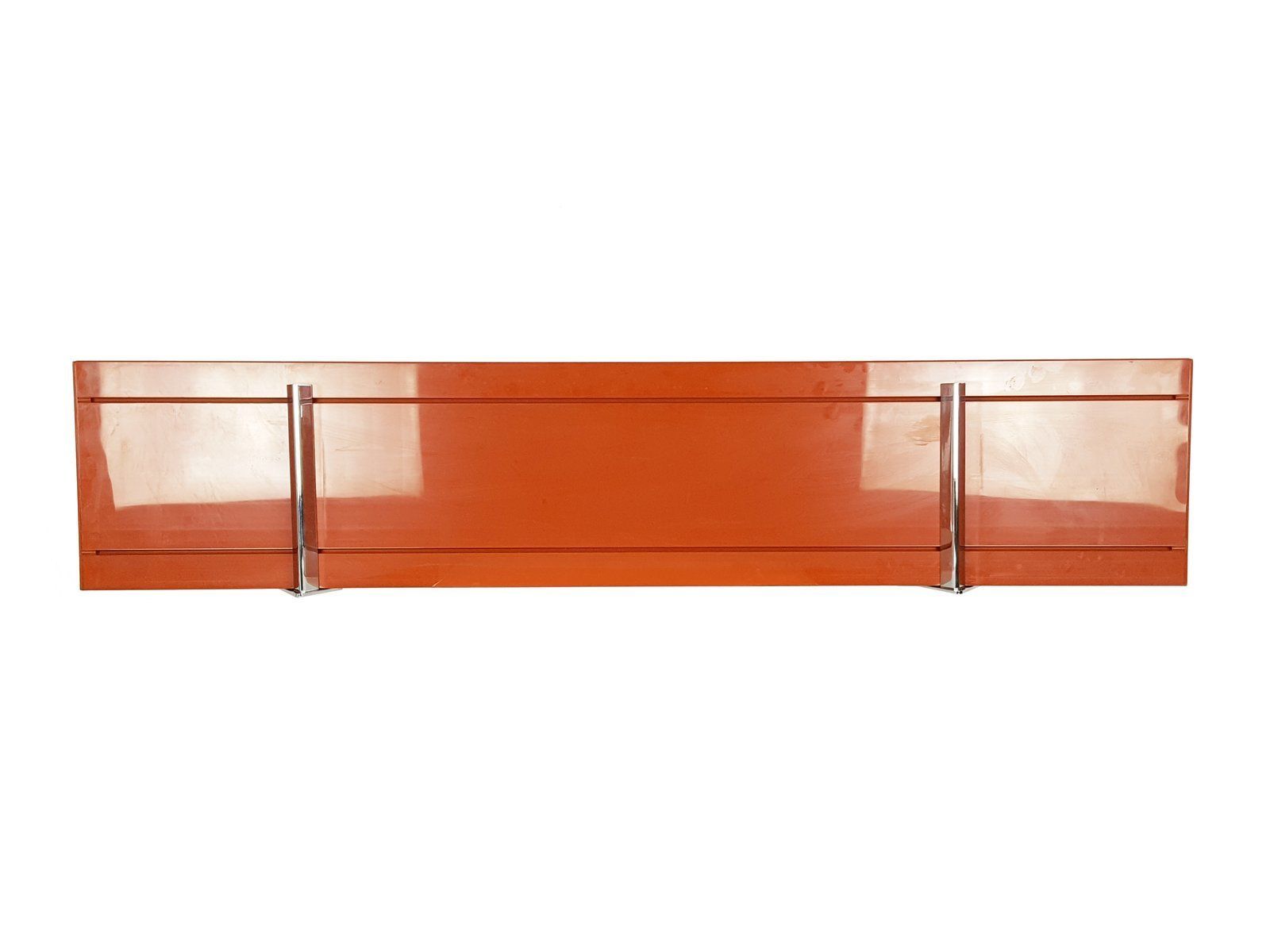 Red Brick Plastic & Chrome Plated Metal Shelves From Elco, Set Of 2 photo buy