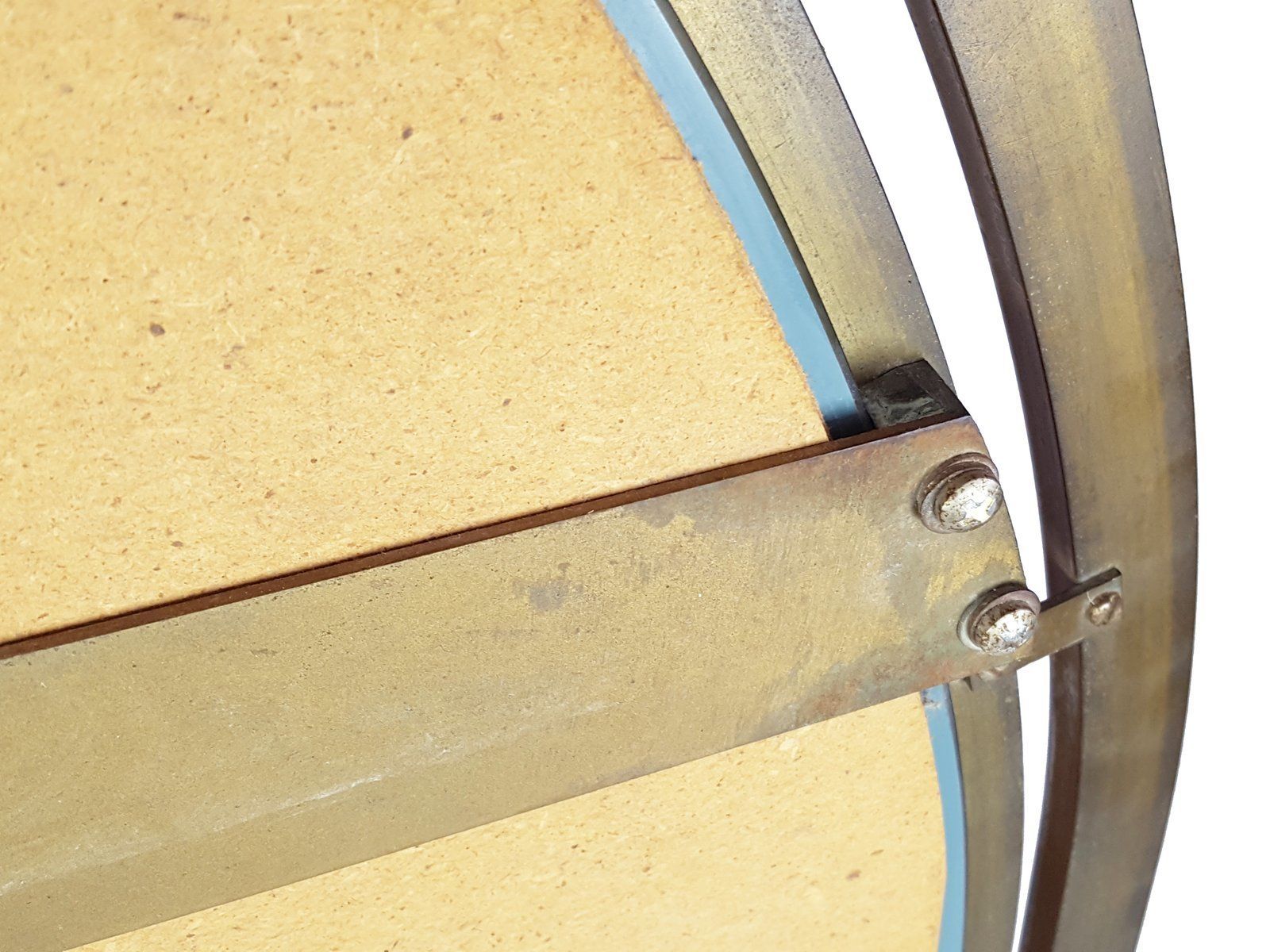 photo for sale Large Italian Brass & Mirrored Glass Wall Mirror, 1970s