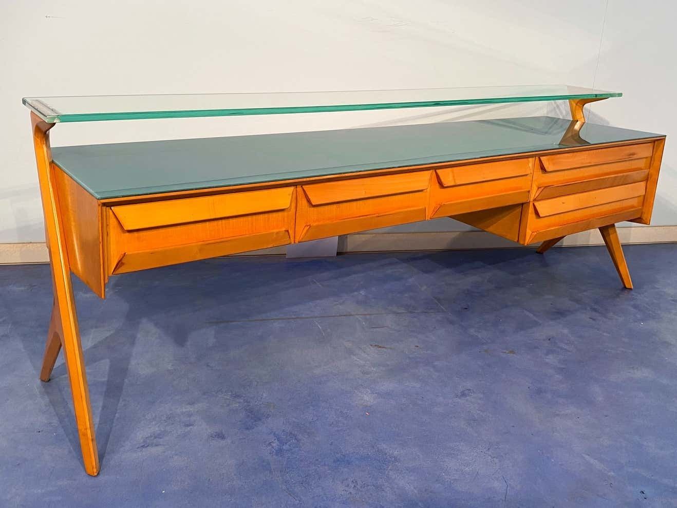 Italian Mid Century Sideboard Or Vanity Dresser By Vittorio Dassi 1950s