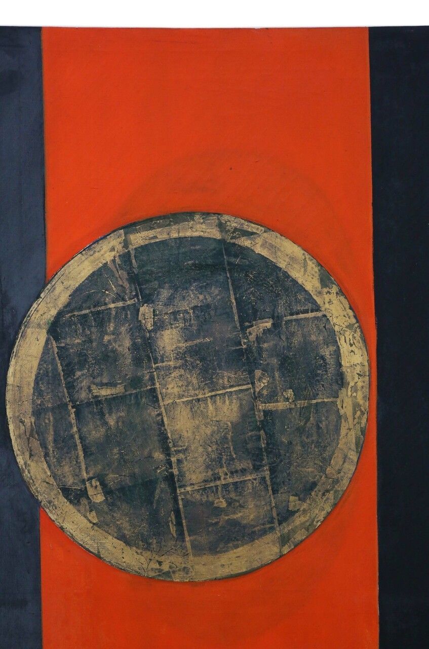 Very Large Oil On Canvas Painting Artwork Manner Circle Of Terry Frost photo furniture