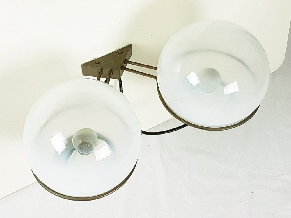 Italian Glass And Brass Model B519 Sconces From Candle, 1960s, Set Of 2 photo Lighting