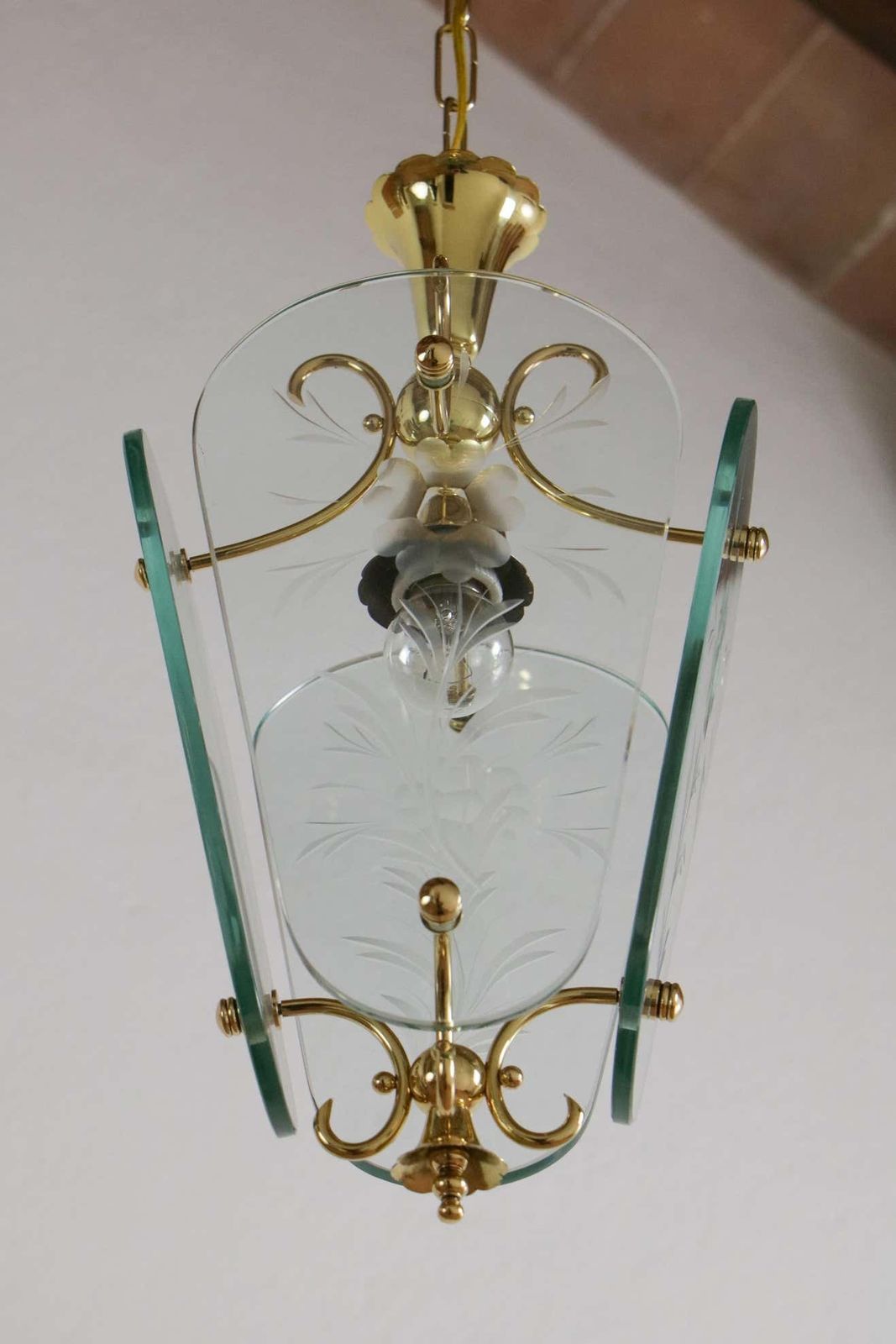 Italian Mid Century Lantern Or Pendant Lamp By Pietro Chiesa For Fontana Arte photo for sale