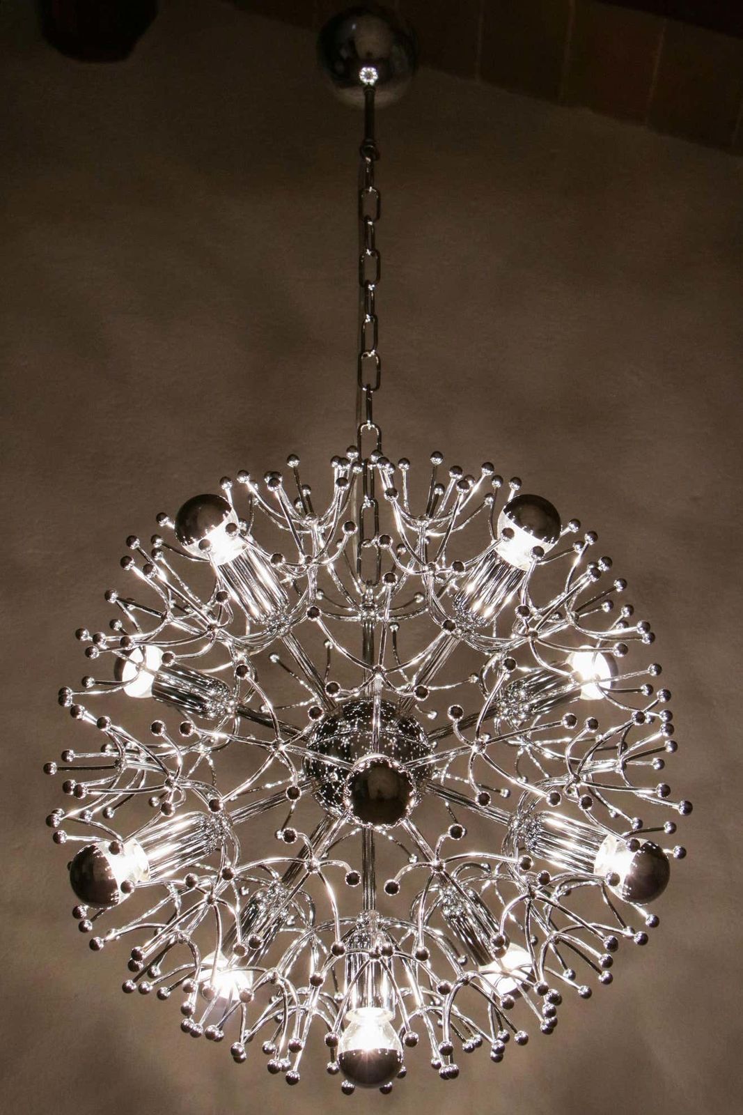 photo vinterior Italian Space Age Chrome Sputnik Chandelier, Pendant Lamp By Gaetano Sciolari