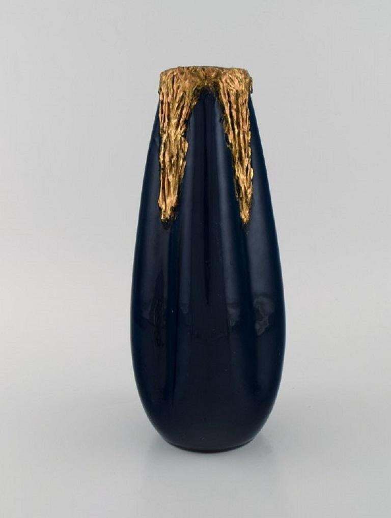 Pierre Perret For Vallauris, A Pair Of Antique Vases In Glazed Ceramics photo vinterior