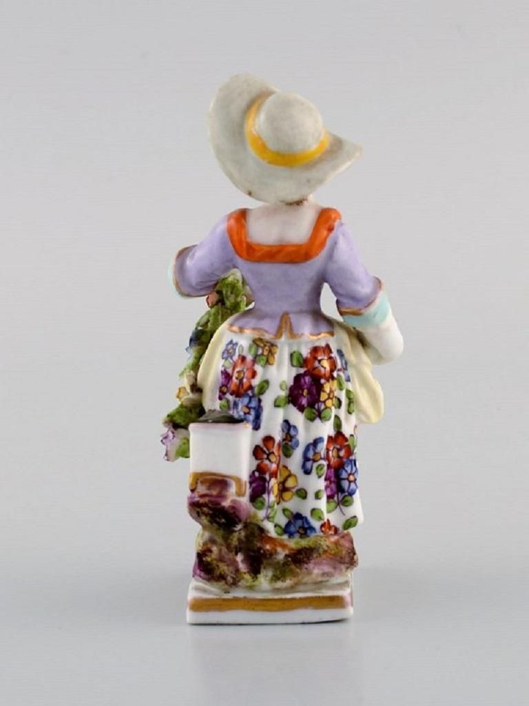 Augustus Rex, Germany, Antique Hand Painted Porcelain Figure, Girl With Flowers photo 282.0