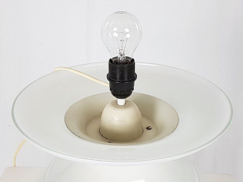 Large Italian Glass And Fiberglass Table Lamp, 1970s photo vintage