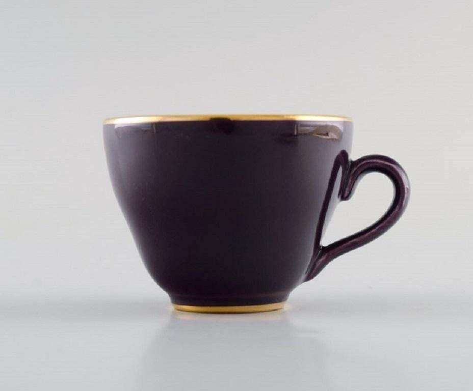 Three Royal Copenhagen / Aluminia Confetti Movcha Cups With Saucers photo for sale