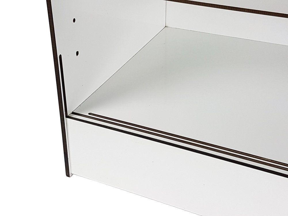 Italian White Laminated Plastic Storage Unit With Shelves & Sliding Doors For La Rinascente, 1960s photo buy