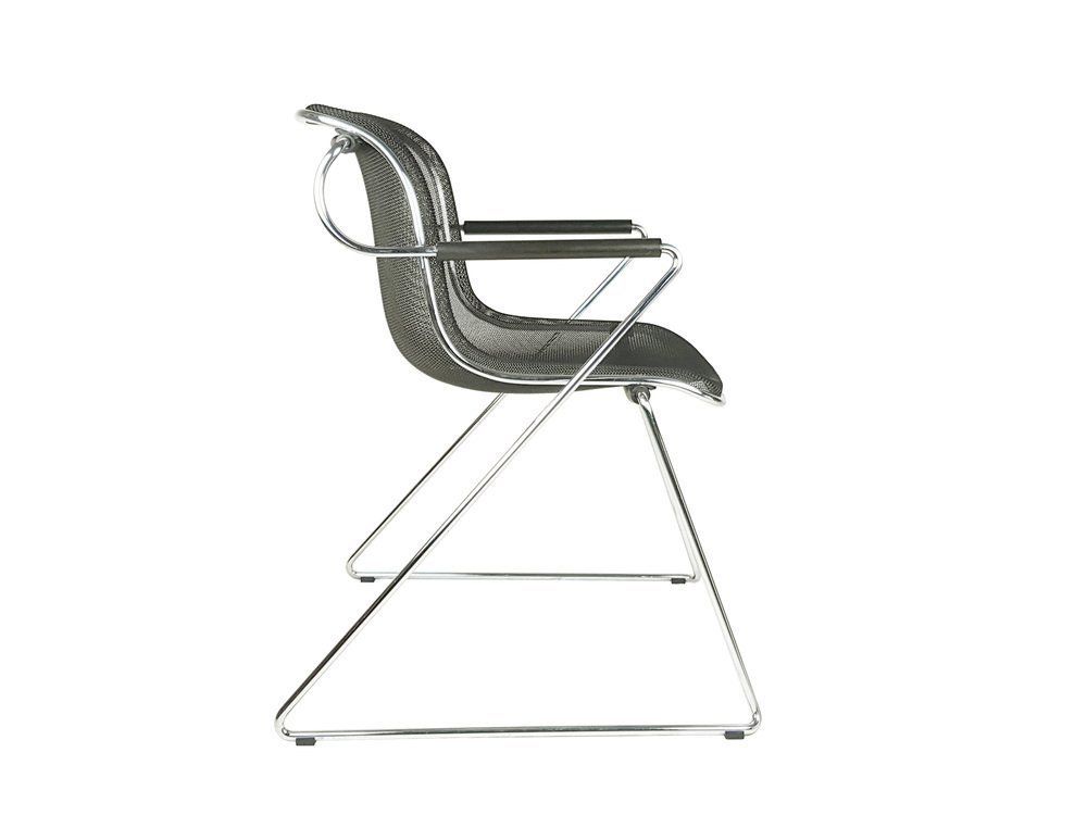 Black & Chrome Plated Metal Penelope Armchair By C. Pollock For Anonima Castelli, 1982