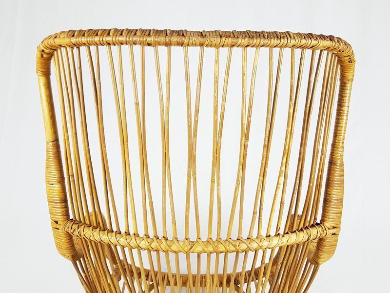photo for sale Mid Century Italian Rattan And Rush Armchair, 1960s