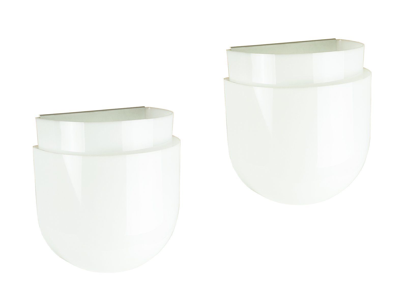 White Plastic & Painted Metal Montparnasse Sconces By Sergio Asti For Candle, 1970s, Set Of 2