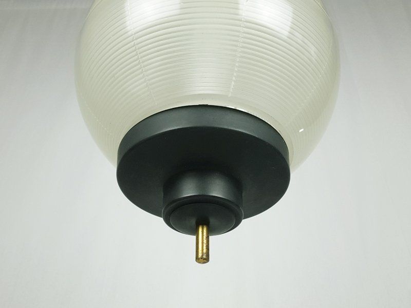 Brass & Molded Glass Shade Pendant Lamp In The Style Of Azucena photo vinterior