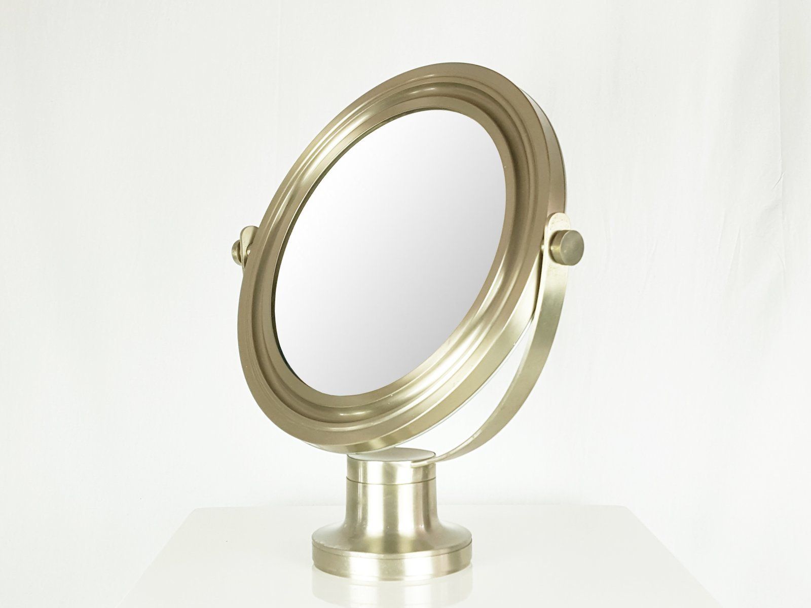 Nickel Plated Metal Table Mirror In The Style Of Sergio Mazza For Artemide photo furniture