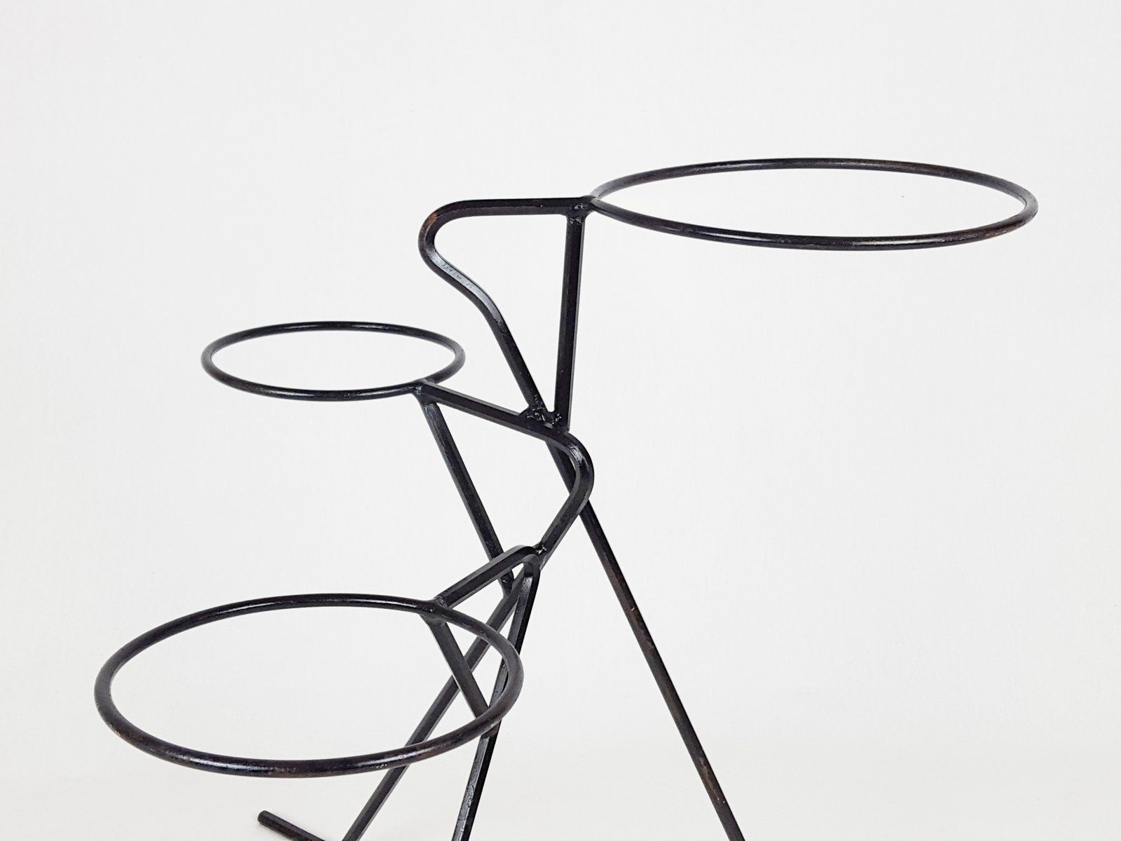 photo furniture Mid Century Black Metal Rod Plant Stand