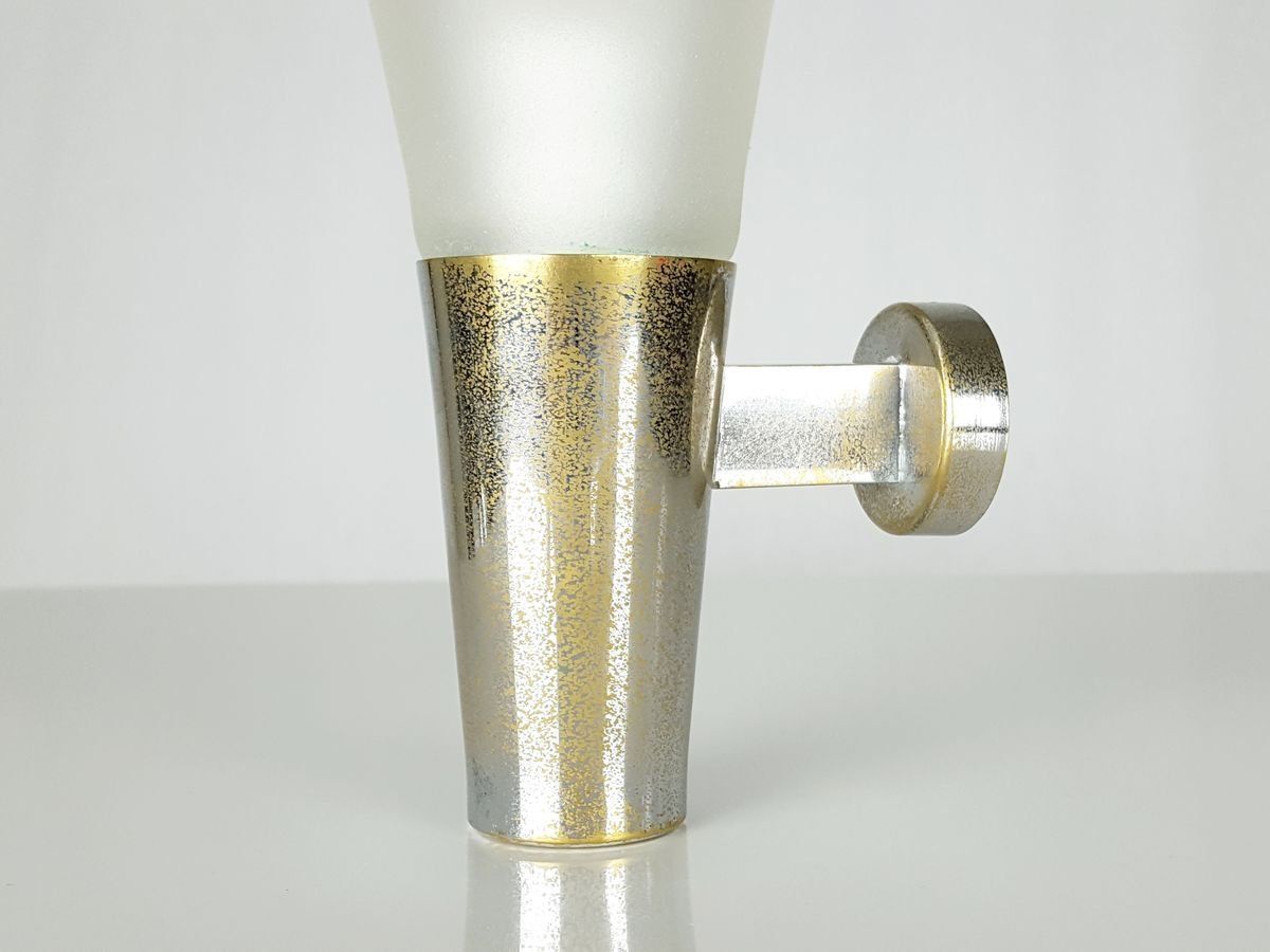 photo furniture Mid Century Modern Frosted Glass & Chrome Plated Metal Sconces By Pietro Chiesa For Fontana Arte