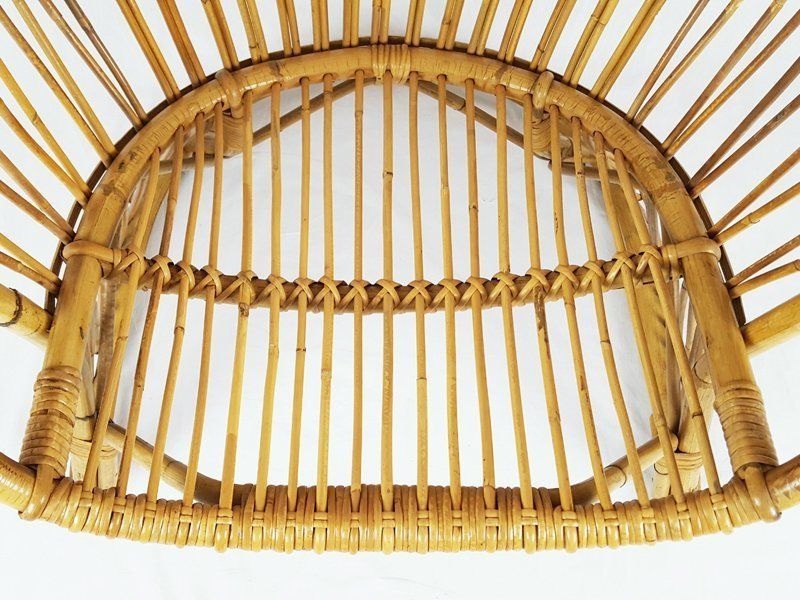 Mid Century Italian Rattan And Rush Armchair photo 953.0