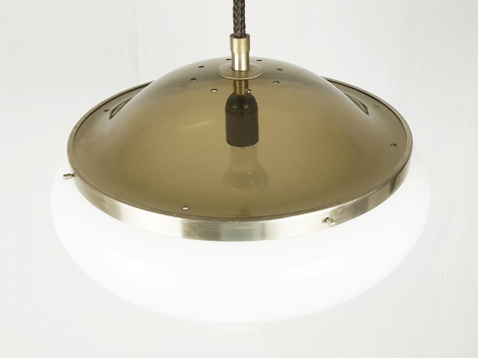 White Plastic Shade Model 2/5 Pendant Lamp By Gianemilio Piero & Anna Monti For Kartell photo for sale