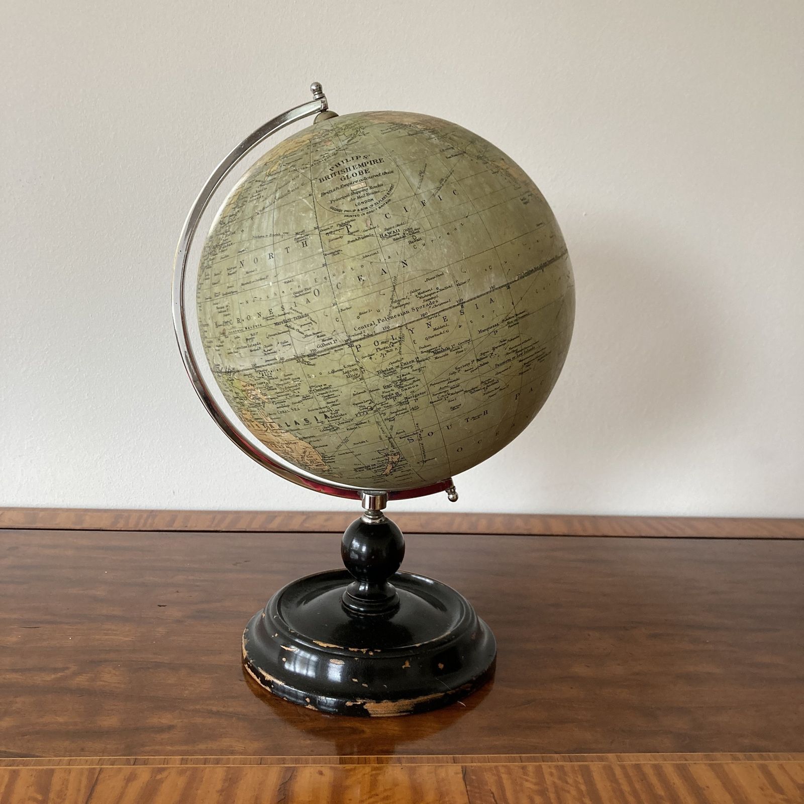 A Beautiful Quality George V Phillips 8” British Empire Terrestrial Globe, Circa 1930 photo 600.0