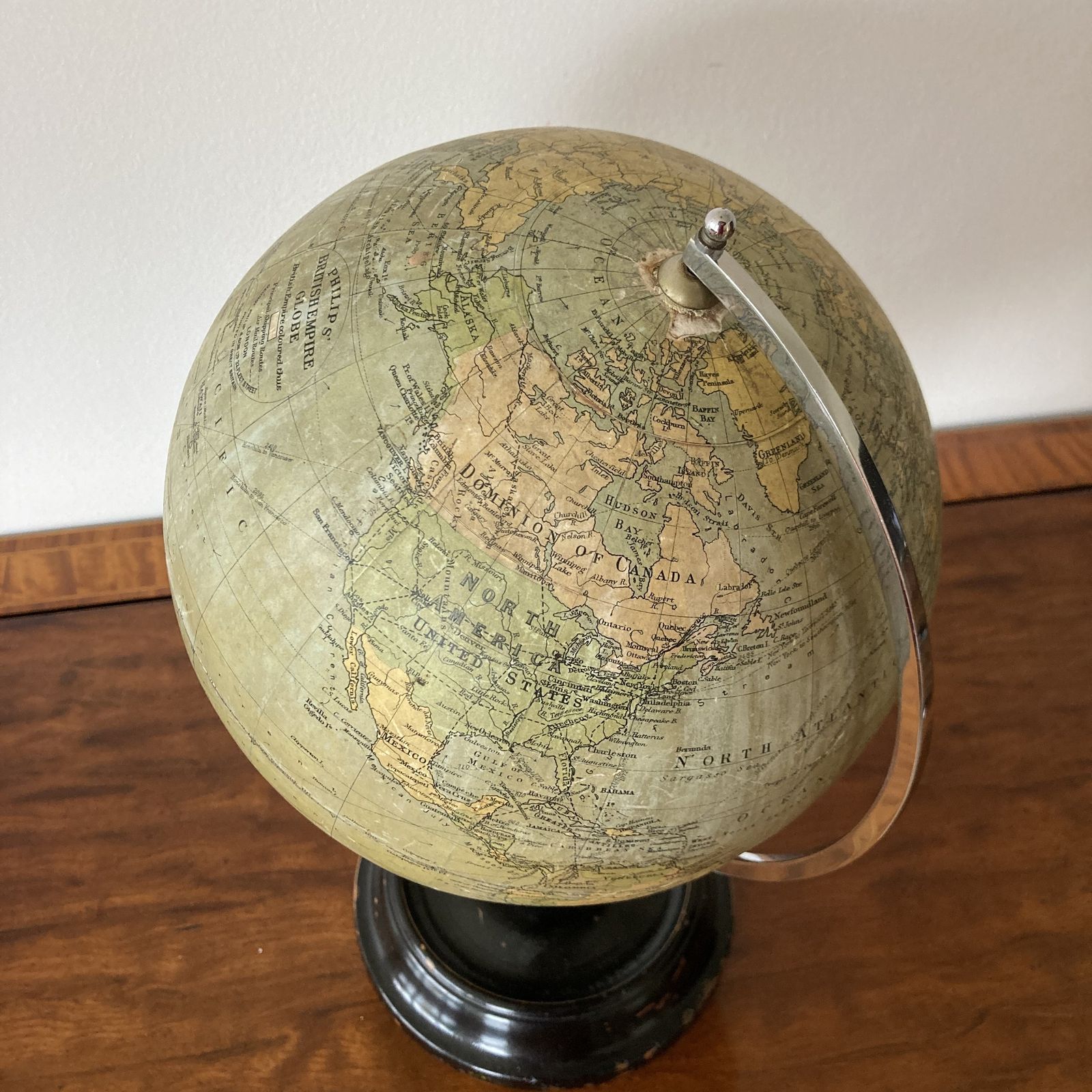 A Beautiful Quality George V Phillips 8” British Empire Terrestrial Globe, Circa 1930 photo buy