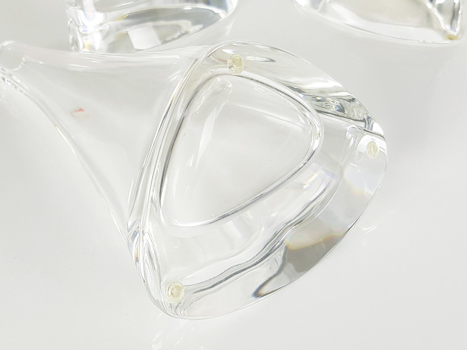 photo for sale Crystal Vases By Angelo Mangiarotti For Cristalleria Colle 1980s Set Of 3