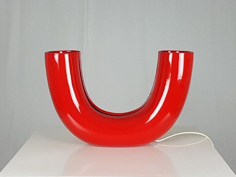 Red Tubo Table Lamp By Tomoko Tsuboi Ponzio For Ceramica Franco Pozzi 1968 photo furniture