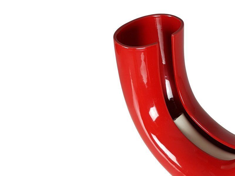 Red Tubo Table Lamp By Tomoko Tsuboi Ponzio For Ceramica Franco Pozzi 1968 photo for sale