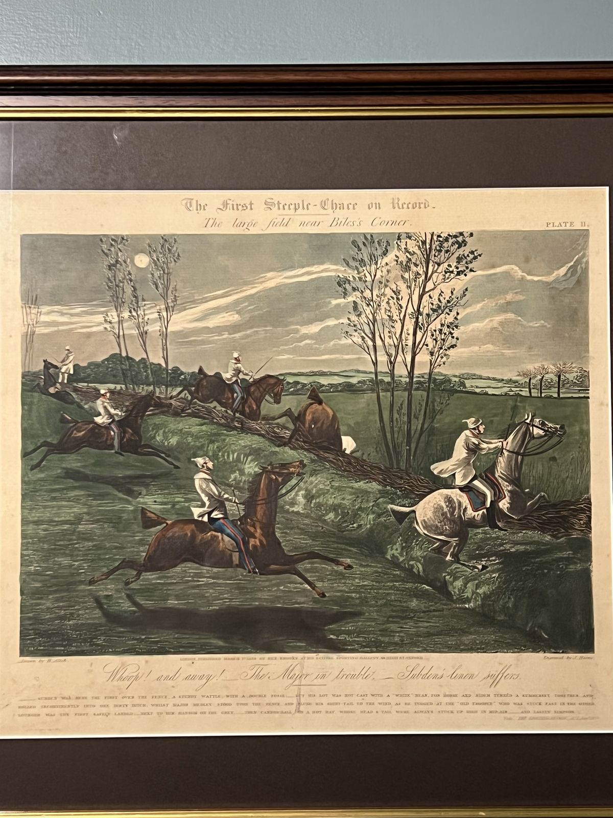 295.0 The First Steeple Chase   Set Of 4 Hand Coloured Aquatints By H Alken And J Harris photo