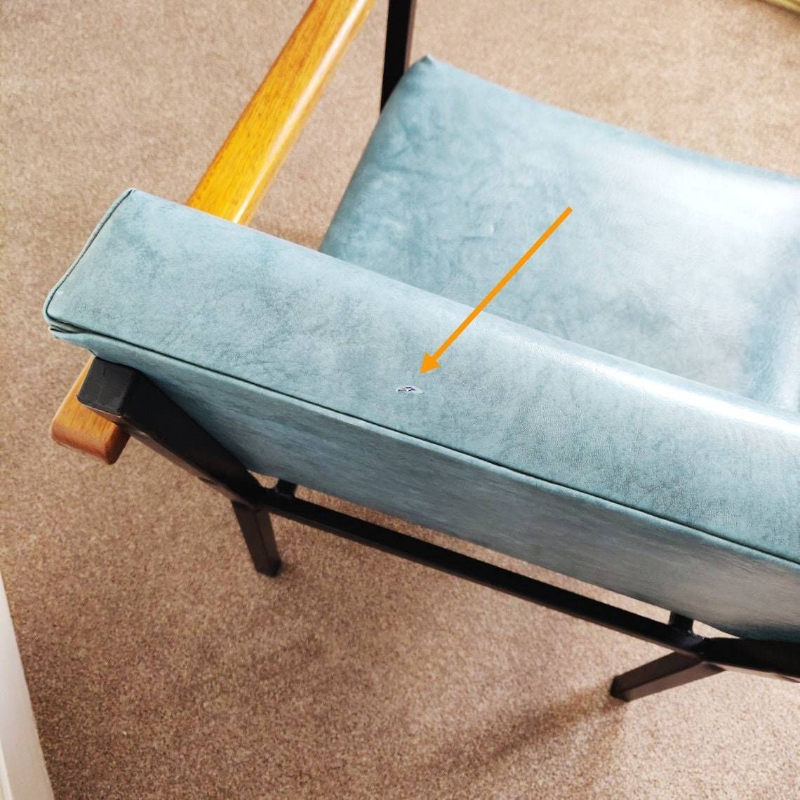 Vintage Lounge Chair, Mid Century Tubular Faux Leather Steel Industrial Danish Style Lounge Armchair photo buy