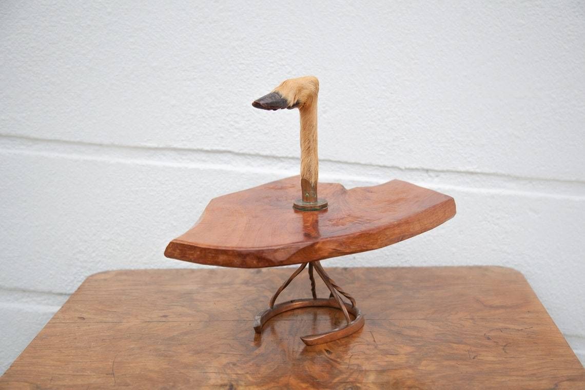 Vintage Platter, Cheese Platter, Crowbar Top, Wood Top With Copper Foot, Original, Hunting, Cheese Tray photo 126.0
