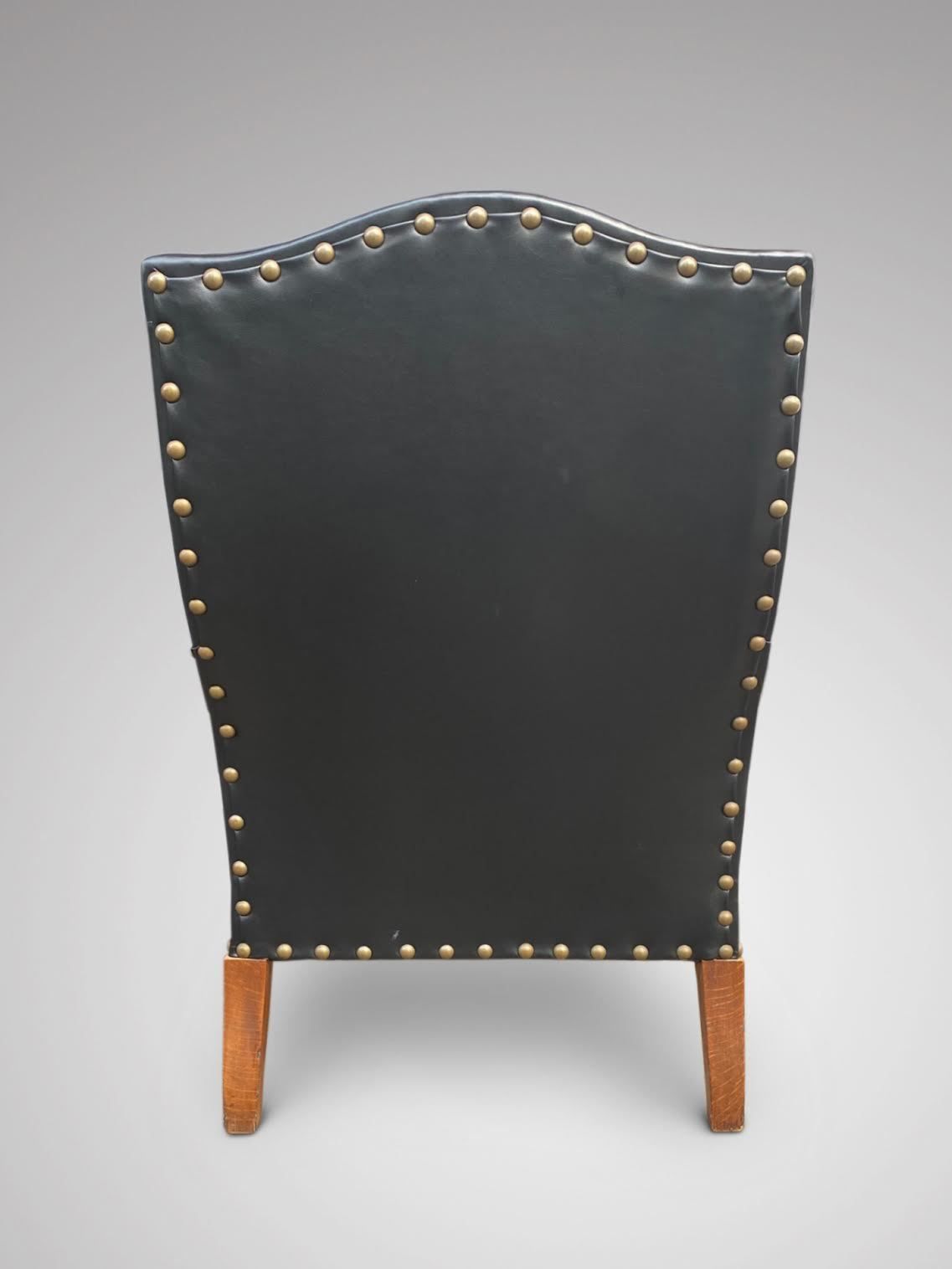Pair Of French Black Leather Armchairs photo furniture