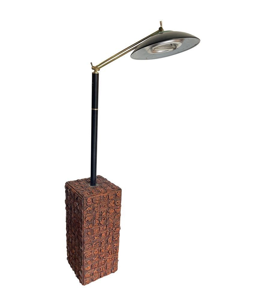 A Unique Tiled Floor Lamp By Renowned Artist Ron Hitchins With 265 Individual Handmade Tiles