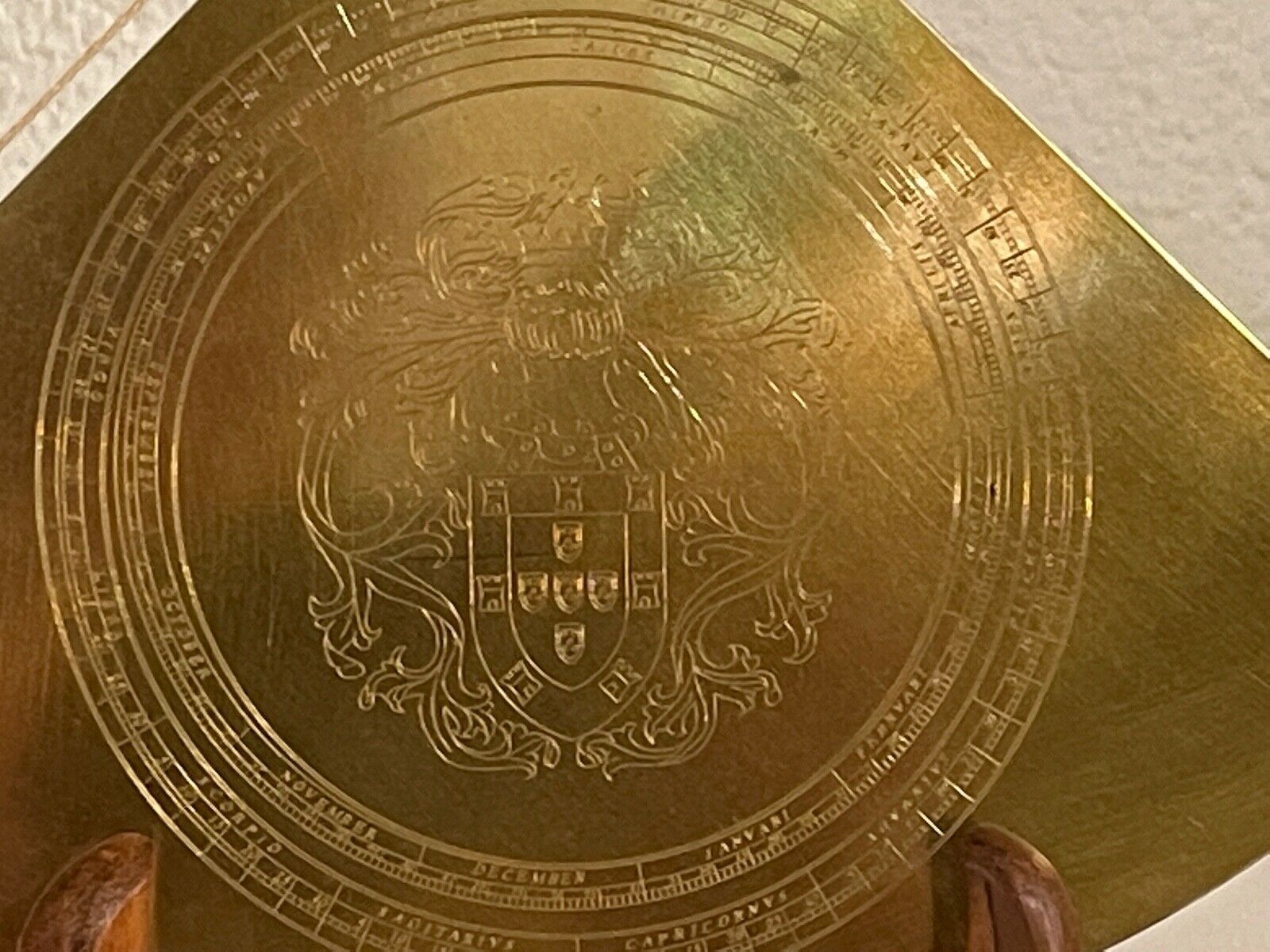 Desk Time Dial, Brass. XX Century. 19x16 Cm photo furniture