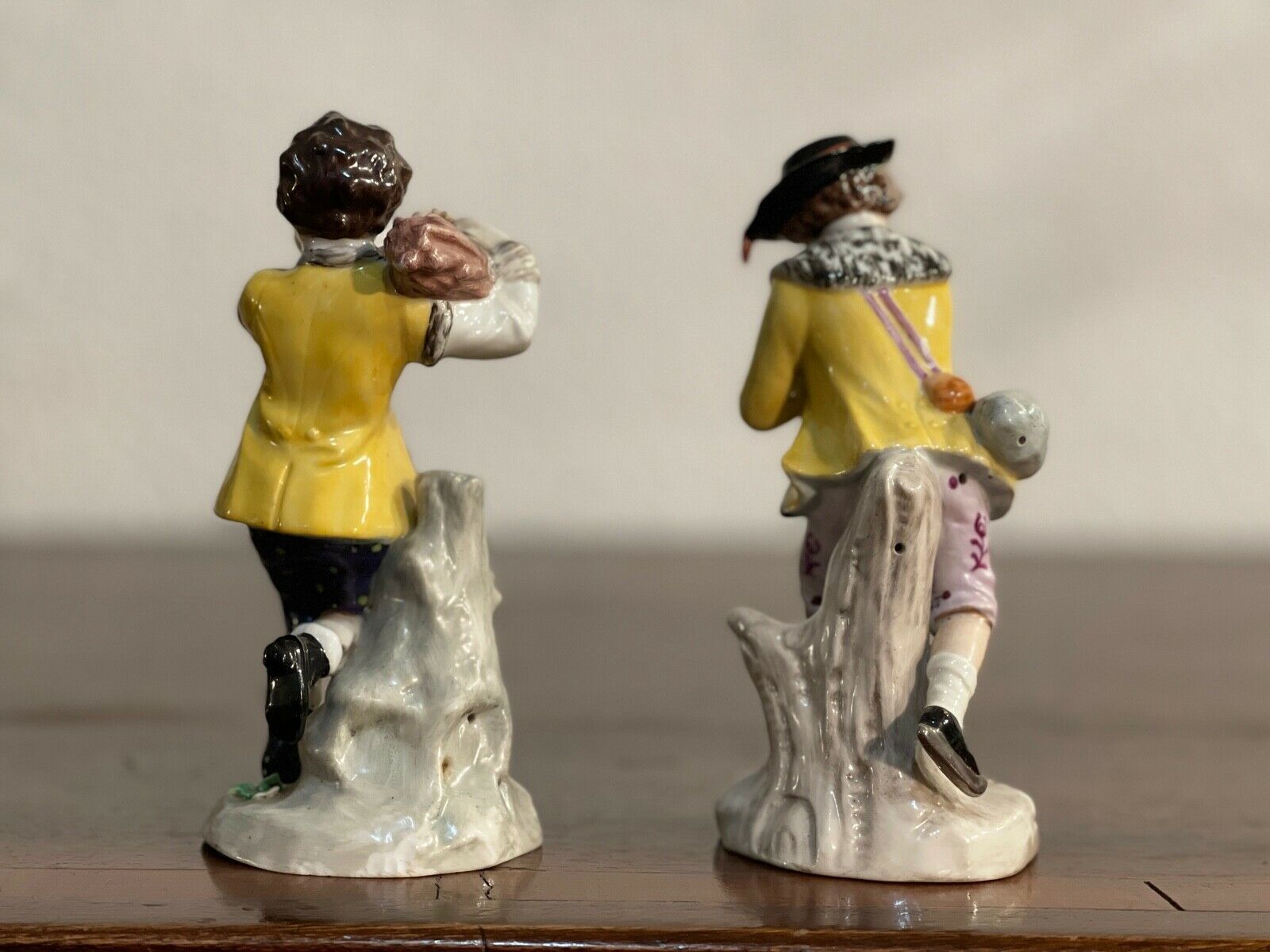 Pair Of Capodimonte Ceramics, Pair Of Kids "Hat And Wood photo Home Decor