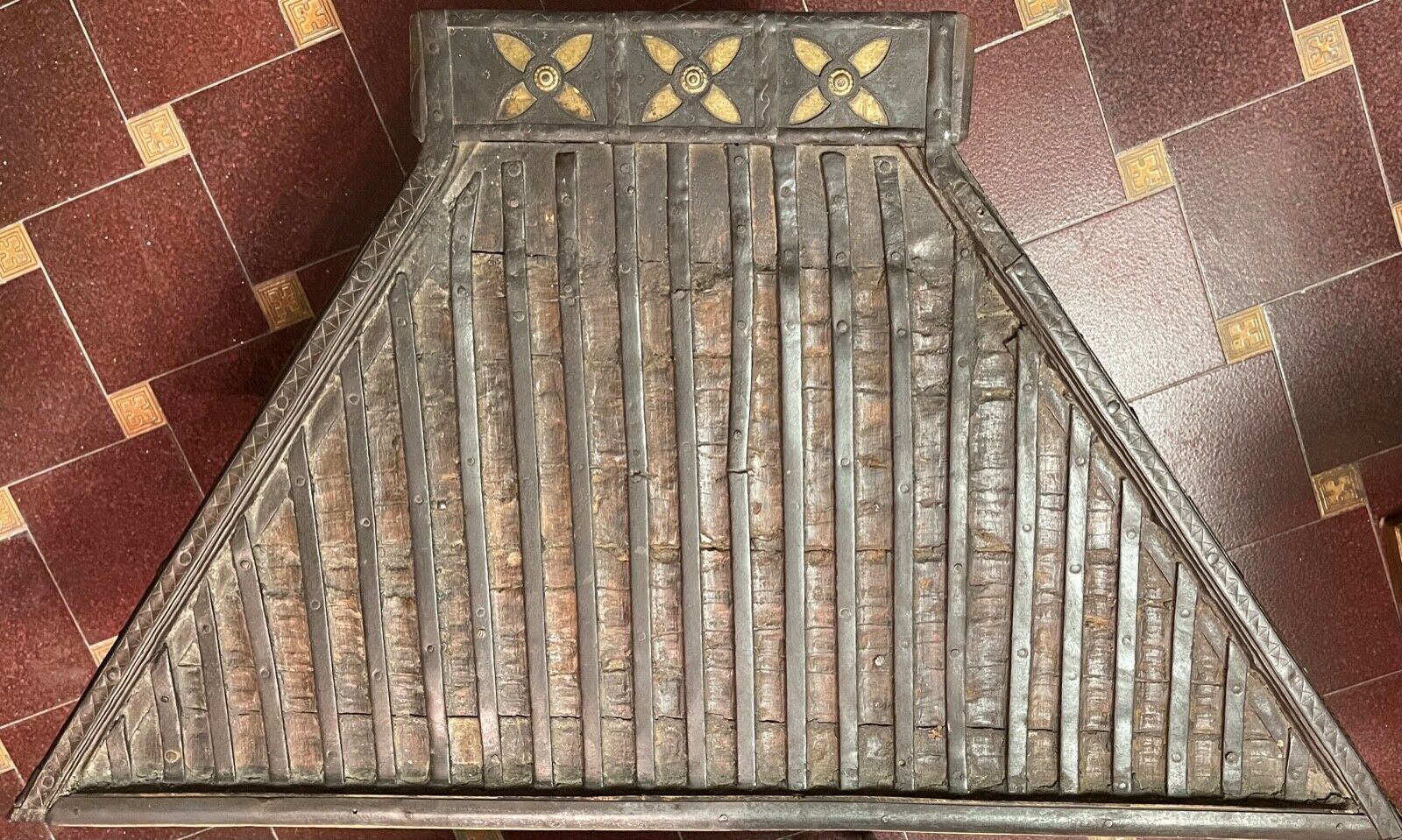 Indian Coffee Table, Wooden With Metal Inserts, Twentieth Century photo furniture