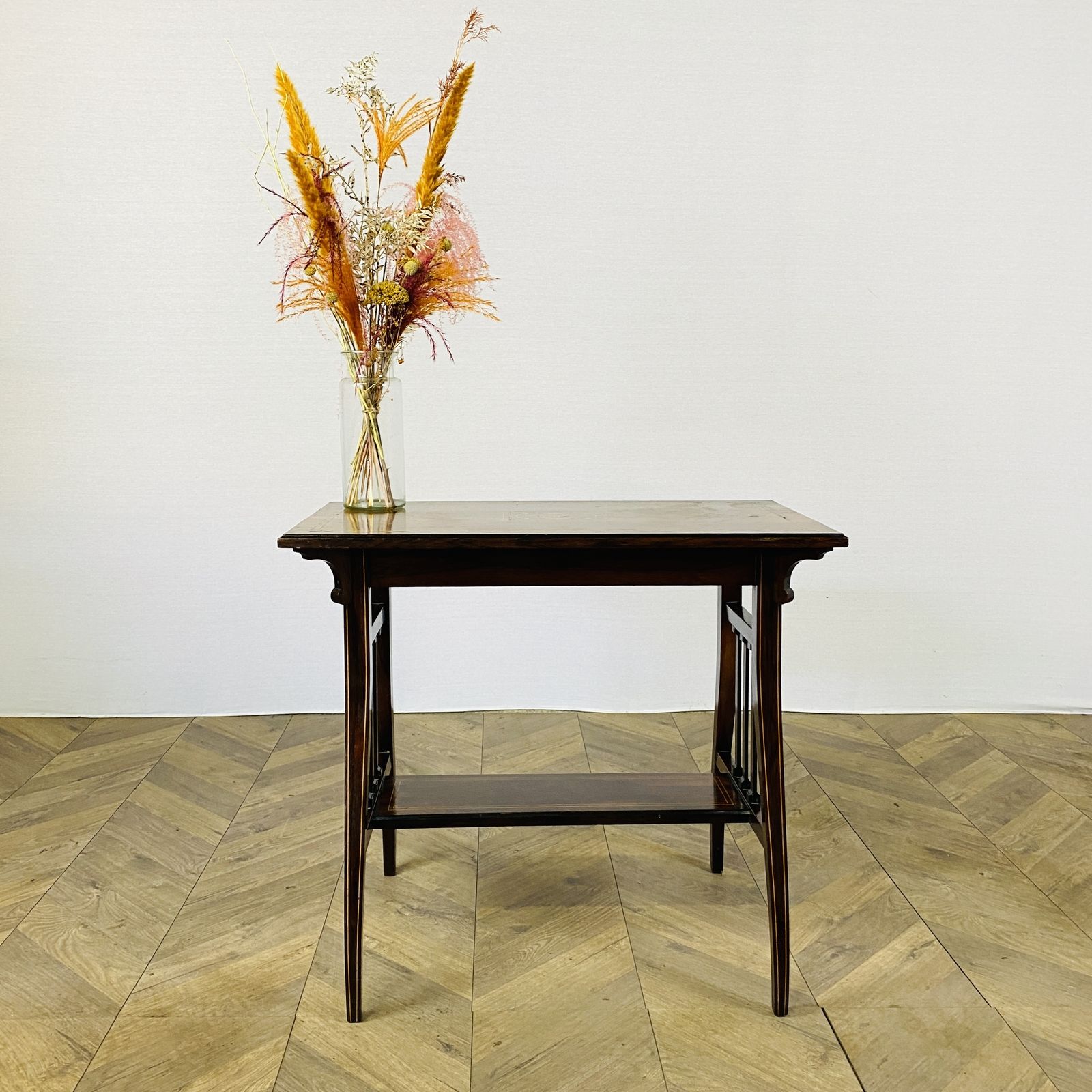 Victorian Inlaid Rosewood Two Tier Side Table, 1880s