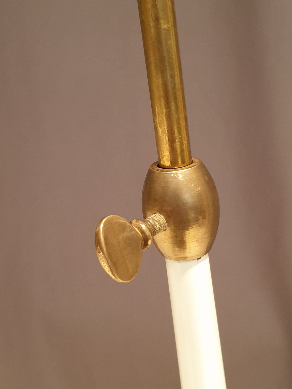 Mid Century Modern Lacquered Metal And Brass Floor Lamp photo vinterior